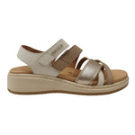 Descanflex Sandalo Donna in Pelle Beige Bianco con Strappo
