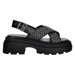 Buffalo Vega Cross Sandalo Donna Nero con Borchiette