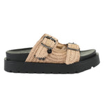 Buffalo Raya Ari Bo Ciabatta Platform Donna in Raffia Crema