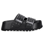 Buffalo Jane Ari Riv Ciabatta Platform Donna Nera con Borchie