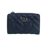 By Byblos Portafoglio Medio Trapuntato Donna Blu con Zip e Bottone