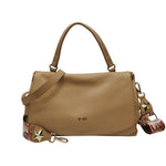 M Brc Borsa a Mano Donna in Pelle Cammello Linea Obona con Tracolla