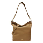 M Brc Borsa a Spalla Sacca Donna in Pelle Cammello Linea Onda