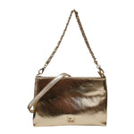 By Byblos Pochette Donna in Ecopelle Laminata Gold con Catena e Tracolla