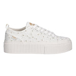 Buffalo Madison Low Bloom Sneakers Donna Platform in Tessuto Bianco con Ricamo Floreale