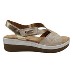 Susimoda Sandalo Donna in Pelle Platino con Zeppa Alta 40mm