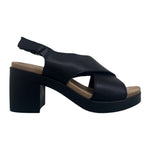 Enval Soft Sandalo Donna in Pelle Nera con Tacco Largo Alto 80mm