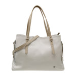 Caleidos Borsa a Spalla Donna Bianco Beige in Pelle con Tracolla