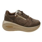 Keys Sneakers Donna in Camoscio Tortora con Zeppa Alta 70mm