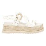 Cult Sandalo Donna Bianco Sporco con Borchiette