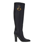 Guess Stivale Donna Nero con Dettaglio Oro e Tacco Largo Alto 100mm