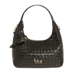 By Byblos Borsa a Spalla Donna in Ecopelle Intrecciata Nero con Tracolla
