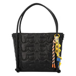 By Byblos Borsa a Mano Donna Grande Trapuntata Nera con Charms