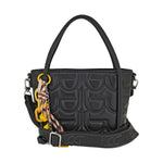 By Byblos Borsa a Mano Donna Media Trapuntata Nera con Charms