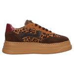 Janet&Janet Sneakers Donna Marrone Leopardato Platform