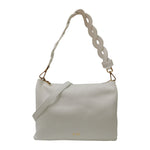 M Brc Borsa a Spalla Media Donna Linea Onda in Pelle Bianca