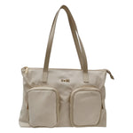 M Brc Borsa a Spalla Donna in Tessuto Avorio Linea Golf con Tasconi
