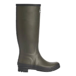 Barbour Stivale Donna in Gomma Oliva con Tacco Largo Alto 30mm