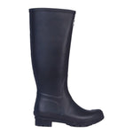 Barbour Stivale Donna in Gomma Nero con Tacco Largo Alto 30mm
