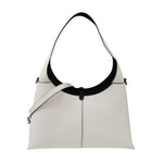M Brc Borsa a Spalla Donna Media Linea Luna in Pelle Bianca con Pochette