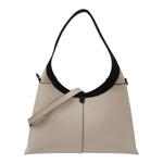 M Brc Borsa a Spalla Donna Media Linea Luna in Pelle Avorio con Pochette