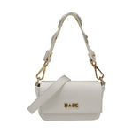 M Brc Borsa a Tracolla Donna Linea Petit in Pelle Bianca con Manico Fiorato