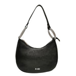 M Brc Borsa a Spalla Donna Linea Cristal Nera in Pelle Metallizzata