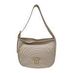 M Brc Borsa a Spalla Donna Linea Round in Pelle Avorio con Logo