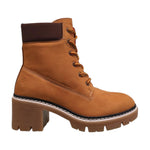 Lumberjack Stivaletto Donna Ecopelle Ocra con Tacco Largo Alto 60mm
