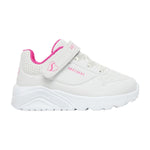 Skechers Sneakers Bambina in Ecopelle Bianco Rosa Uno Lite con Strappo