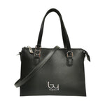 By Byblos Borsa a Mano Donna in Ecopelle Nera con Logo sul Manico e Tracolla