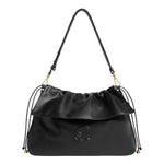 Coccinelle Borsa a Spalla Donna Lidia Media in Pelle Nera con Coulisse