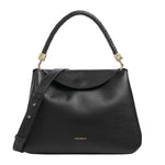 Coccinelle Borsa a Spalla Donna Tiggy in Pelle Nera con Mnaico Intrecciato
