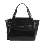 The Bridge Borsa a Mano Donna in Pelle Nera con Tracolla e Logo Frontale