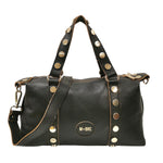 M Brc Borsa a Mano Donna Linea Coins in Pelle Nera con Pochette
