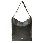 M Brc Borsa a Spalla Donna Linea Coins Nera in Pelle con Borchie e Pochette