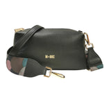 M Brc Borsa a Tracolla Donna in Pelle Nera Linea Obona con Zip