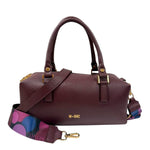 M Brc Borsa a Mano Donna Linea Obona in Pelle Borgogna con Manici e Tracolla