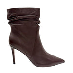 Chiconic Tronchetto Donna in Pelle Moro Arriccio con Tacco a Stiletto Alto 90mm
