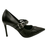 Chiconic Dècollettè Donna in Pelle Nera con Cinturini e Borchie e Tacco a Stiletto Alto 90mm