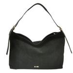 M Brc Borsa a Spalla Donna Grande Linea Alexia in Camoscio Nero con Manico Regolabile
