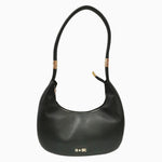 M Brc Borsa a Spalla Donna Linea Tubolar in Pelle Nera Media
