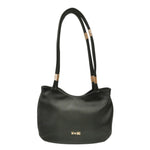 M Brc Borsa a Spalla Donna Linea Tubolar Nera Media con Doppio Manico