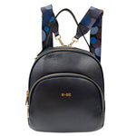 M Brc Zaino Donna Linea Obona in Pelle Blu con Doppi Spallacci