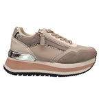Lumberjack Sneakers Donna Sabbia con Lacci e Zip Laterale