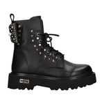Cult Anfibio Donna in Pelle Nero con Borchie e Zip