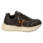 Valleverde Sneakers Donna Marrone in Camoscio e Tessuto con Ciondolo