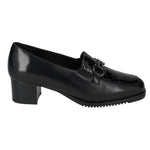 Valleverde Mocassino Donna in Pelle e Vernice Nera con Tacco Alto 40mm
