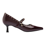 Cult Dècollettè Donna in Vernice Borgogna con Borchie e Tacco Alto 60mm