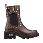 Cult Stivaletto Donna in Pelle Marrone Nero con Tacco Largo Alto 60mm